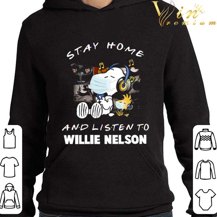 Snoopy and Woodstock stay home and listen to Willie Nelson Coronavirus shirt 9 Snoopy and Woodstock stay home and listen to Willie Nelson Coronavirus shirt