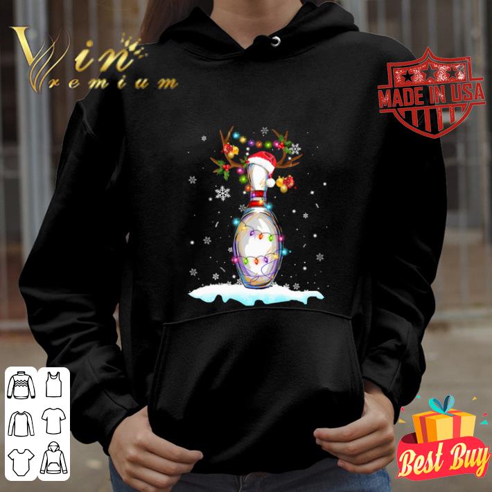 Original Bowling reindeer santa hat lights Christmas shirt 9 Original Bowling reindeer santa hat lights Christmas shirt