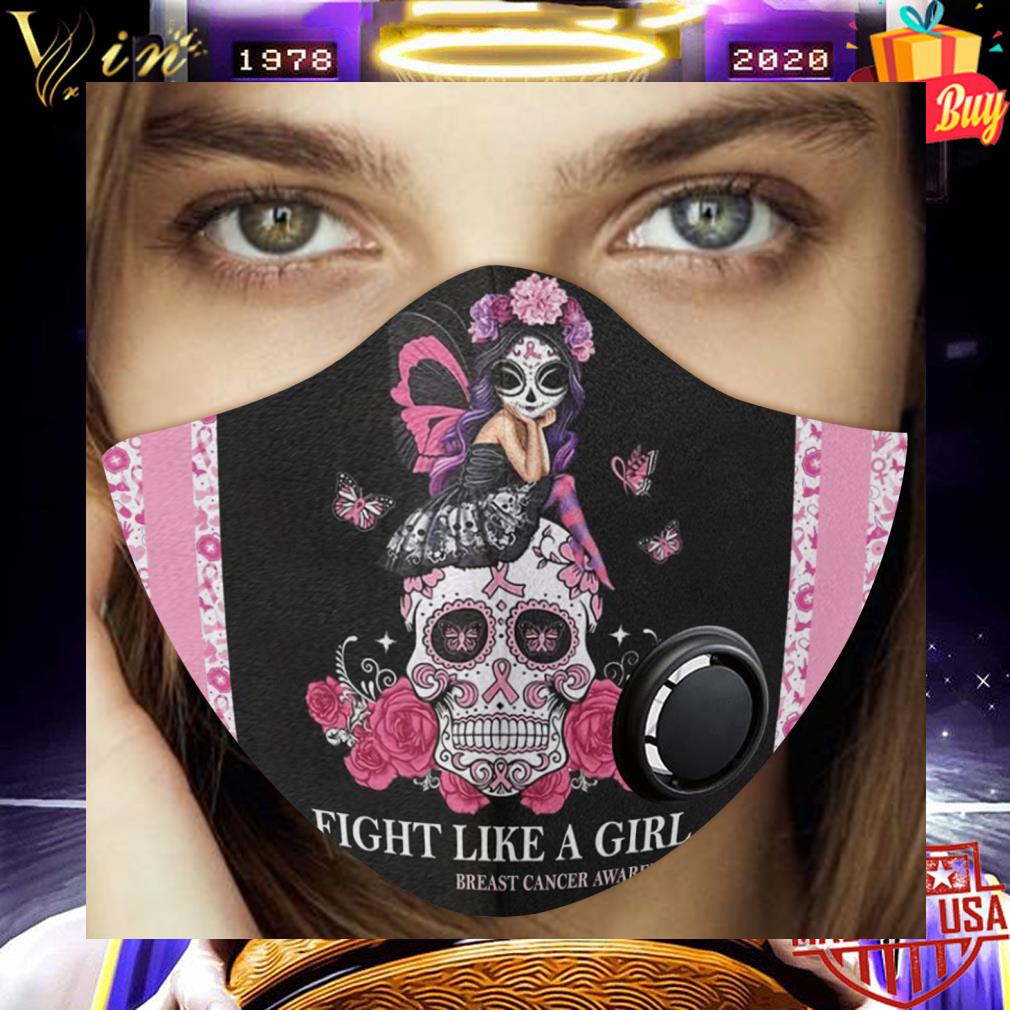 Fight like a girl Breast Cancer awareness face mask with filter 9 Fight like a girl Breast Cancer awareness face mask with filter