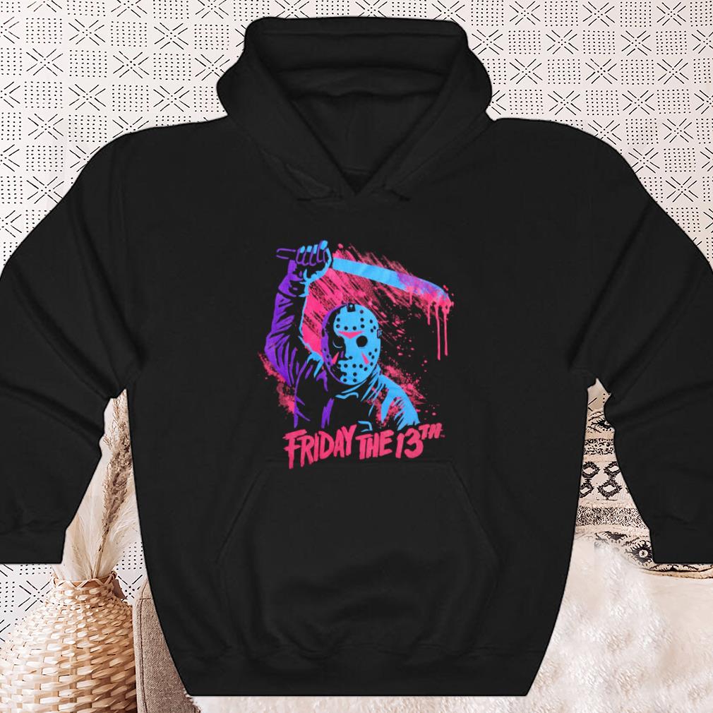 Friday The 13th Jason Voorhees Neon Swinging Machete Sweatshirt, Hoodies
