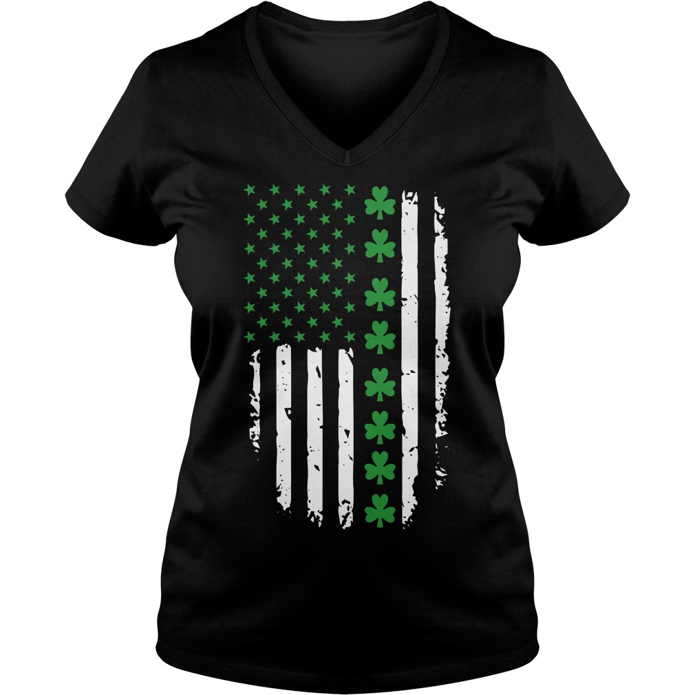 St Patricks Day Irish American Flag Shirt 5 St Patricks Day Irish American Flag V Neck