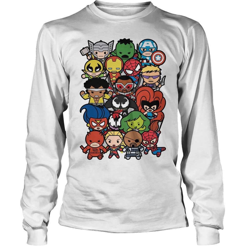 Marvel Heroes And Villains Team Kawaii Graphic Shirt 4 Marvel Heroes And Villains Team Kawaii Graphic Longsleeve