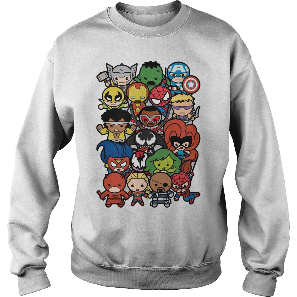 Marvel Heroes And Villains Team Kawaii Graphic Shirt 3 Marvel Heroes And Villains Team Kawaii Graphic Sweater
