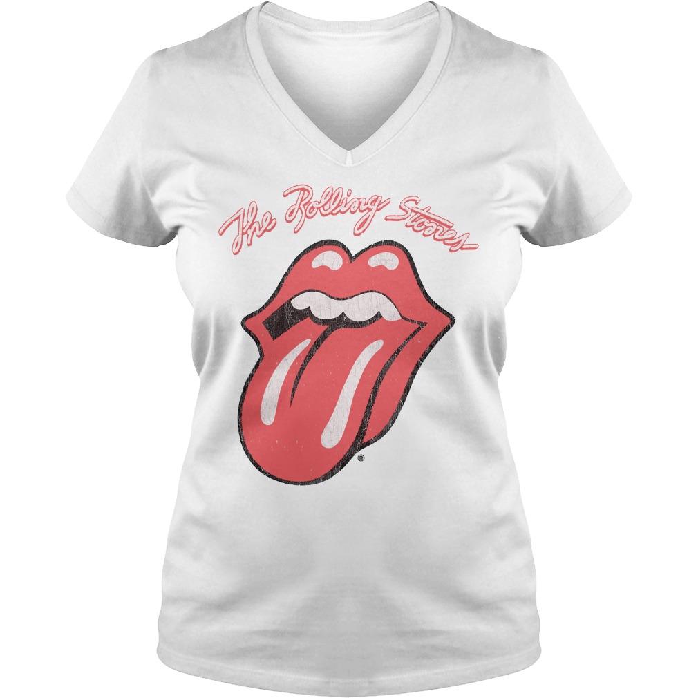 Mens The Rolling Stones Script Tongue Logo Shirt 5 Mens The Rolling Stones Script Tongue Logo V Neck