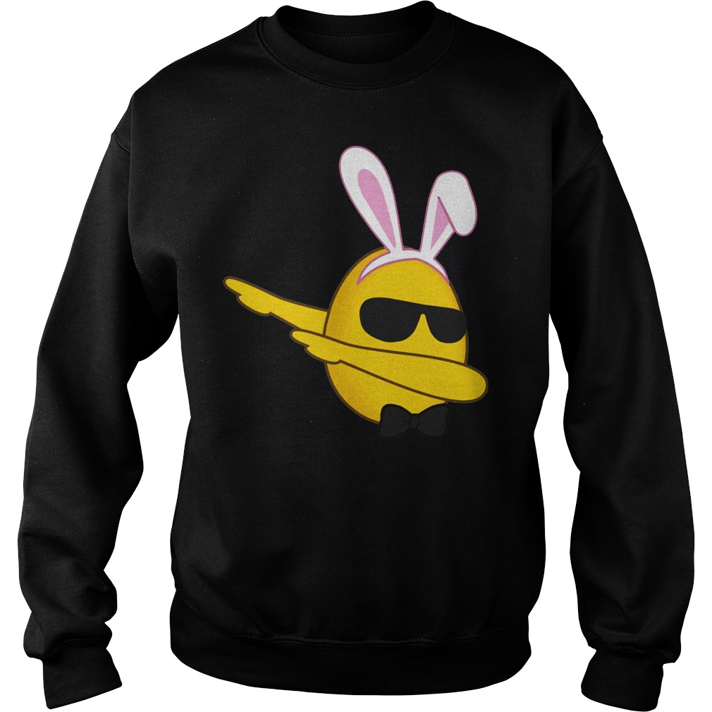Funny Dabbing Emoji Bunny Easter Shirt 3 Funny Easter Egg Faces Emoji Sweatshirt