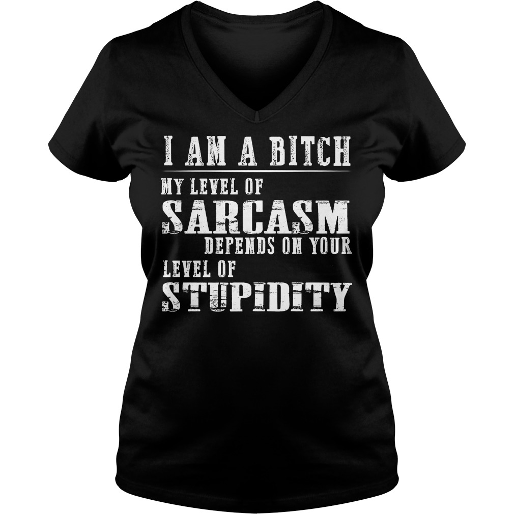 I Am A Bitch My Level Of Sarcasm Shirt 5 I Am A Bitch My Level Of Sarcasm V Neck