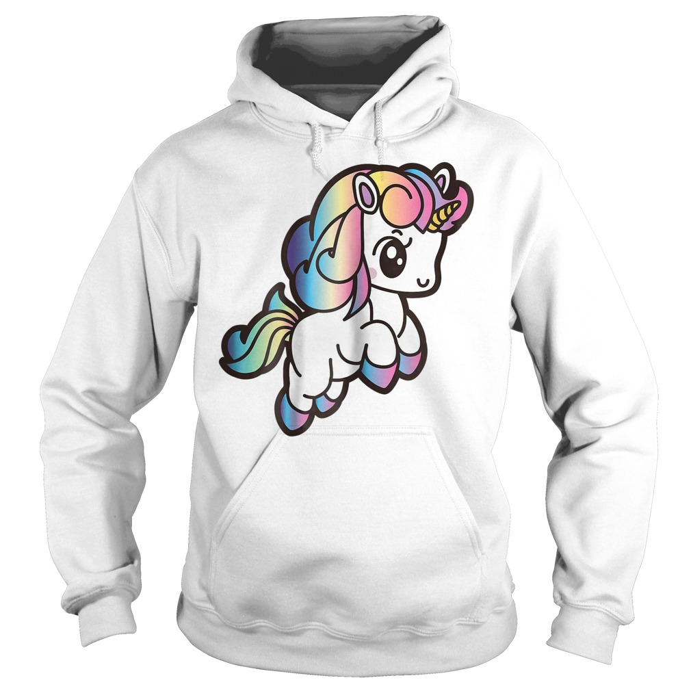 Cute Unicorn With Rainbow Colors T-Shirt 2 Cute Unicorn With Rainbow Colors Hoodie
