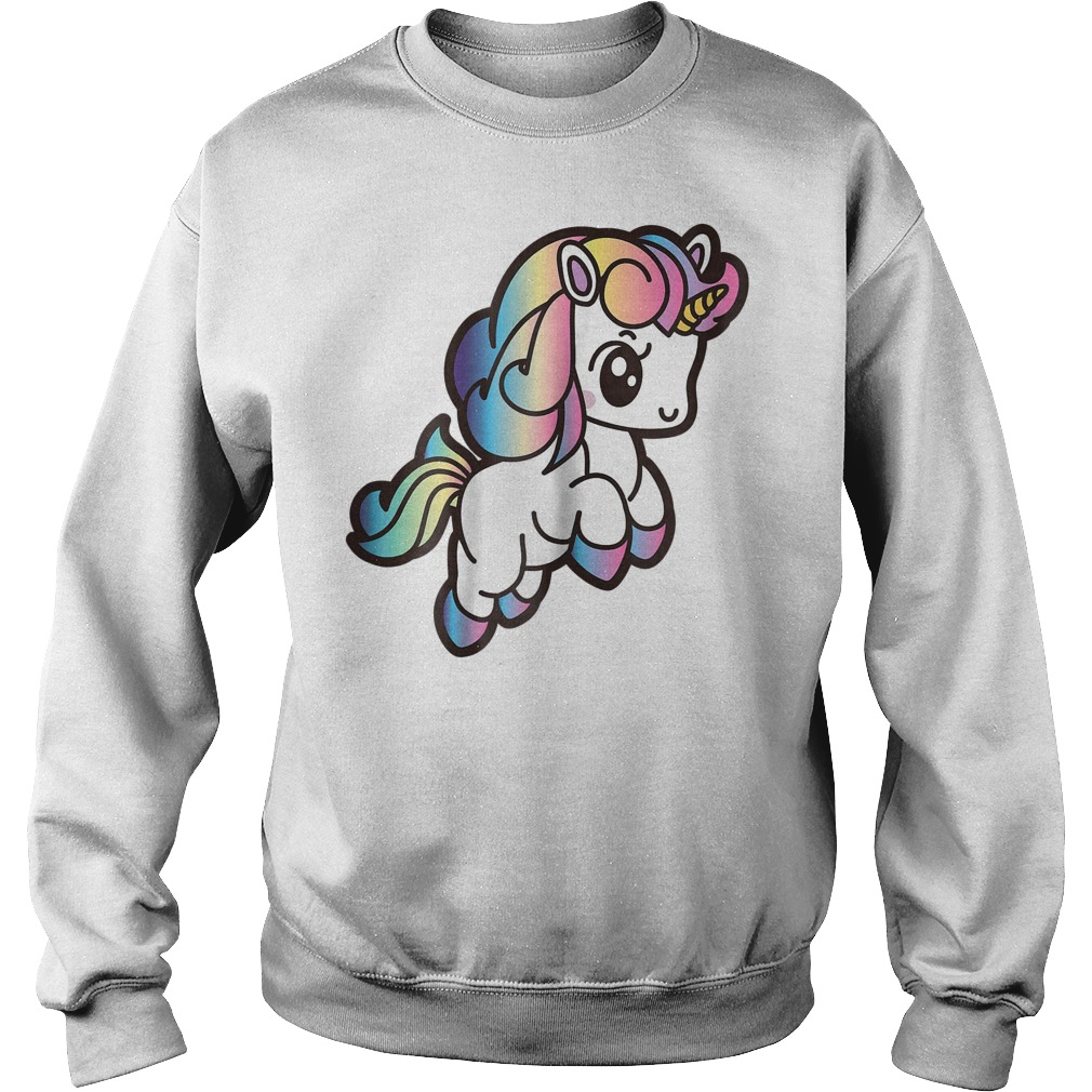 Cute Unicorn With Rainbow Colors T-Shirt 3 Cute Unicorn With Rainbow Colors Sweater