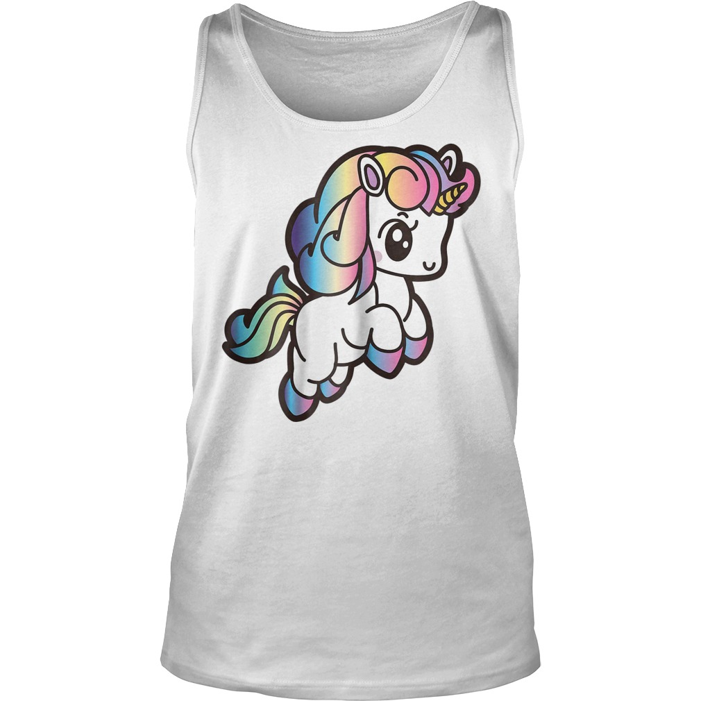 Cute Unicorn With Rainbow Colors T-Shirt 6 Cute Unicorn With Rainbow Colors Tanktop