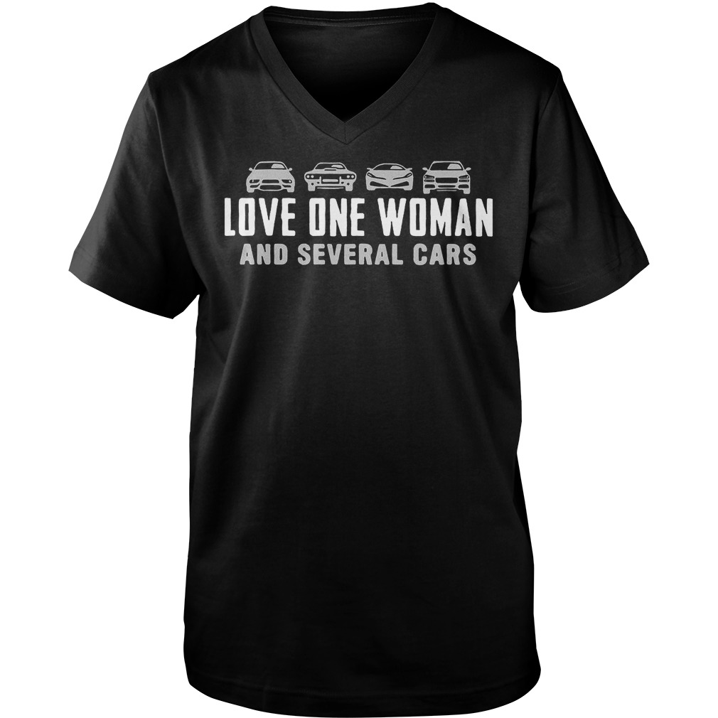Love One Woman And Several Cars T-Shirt 6 Love One Woman And Several Cars T-Shirt Guys V-Neck