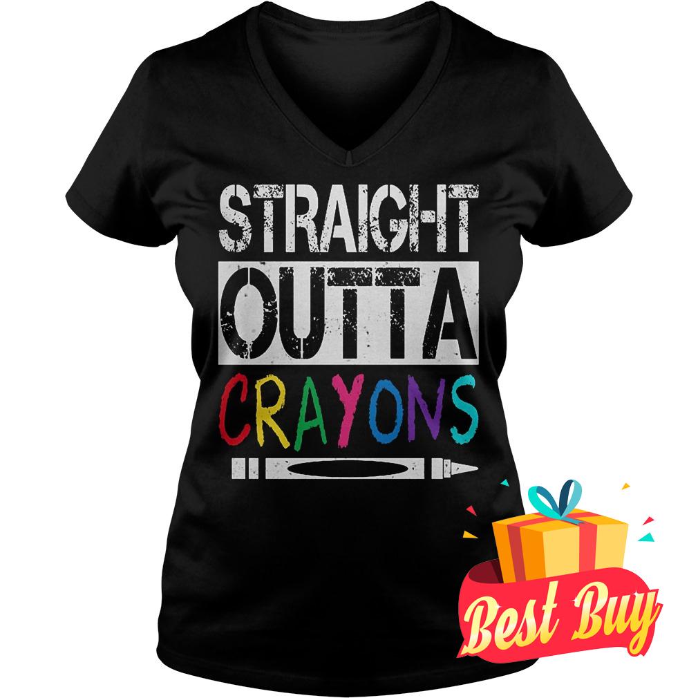 Original Straight outta crayons Shirt 4 Original Straight outta crayons Shirt Ladies V-Neck
