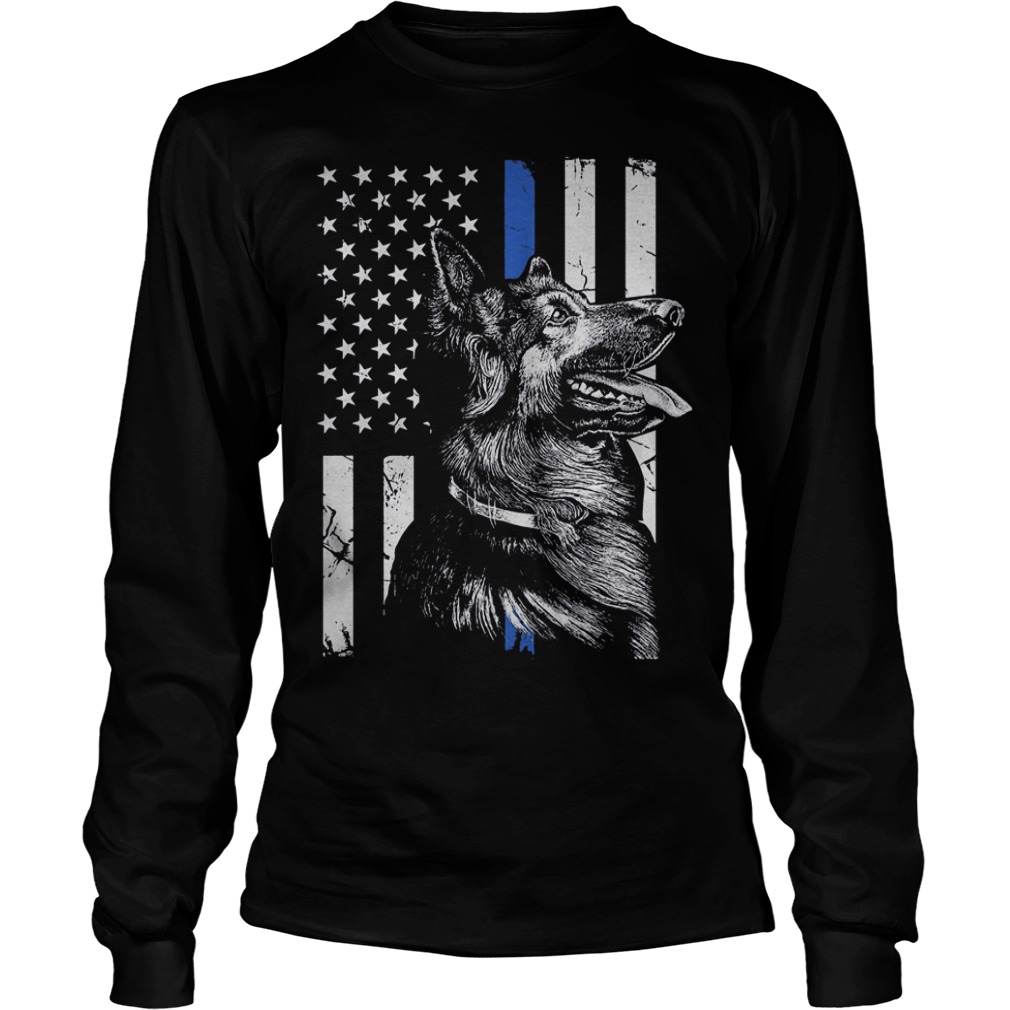 German Shepherd Police K9 Thin Blue Line Flag Shirt 5 German Shepherd Police K9 Thin Blue Line Flag Shirt Longsleeve Tee Unisex