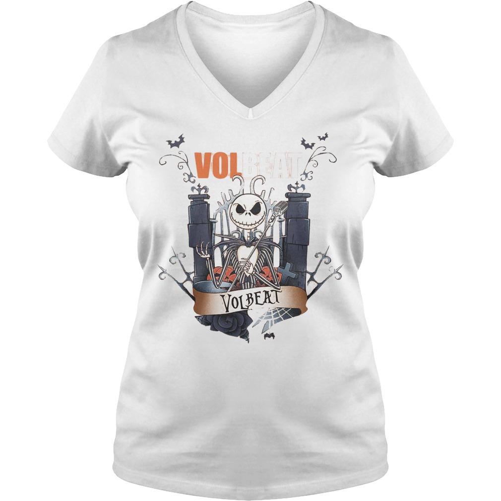 Jack Skellington Volbeat shirt 4 Jack Skellington Volbeat shirt Ladies V-Neck