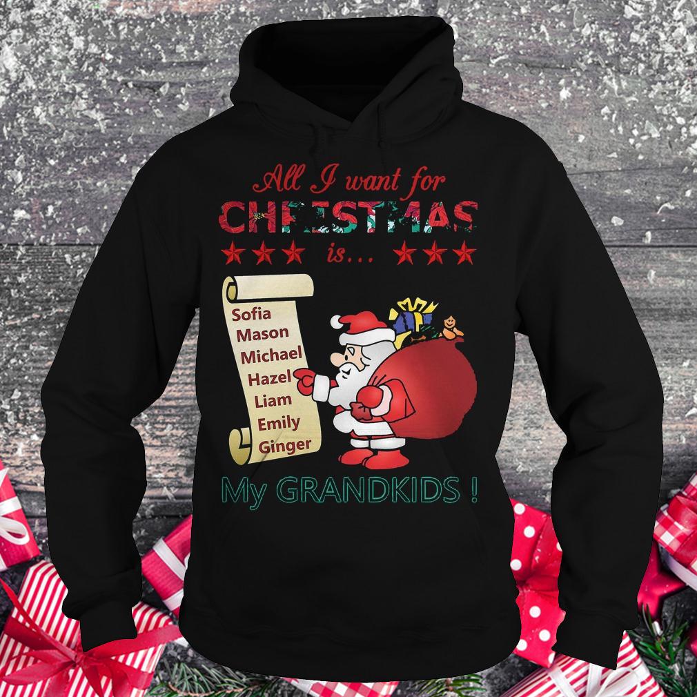 All i want for Christmas is Sofia Mason Michael Hazel Liam Emily Ginger my grandkids shirt 2 All i want for Christmas is Sofia Mason Michael Hazel Liam Emily Ginger my grandkids shirt Hoodie