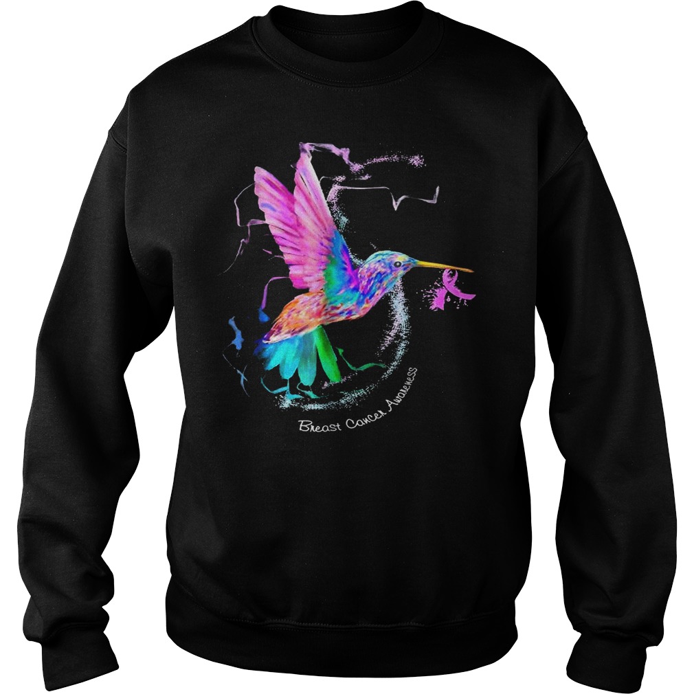 Hummingbird ribbon breast cancer awareness shirt 3 Hummingbird ribbon breast cancer awareness shirt Sweatshirt Unisex