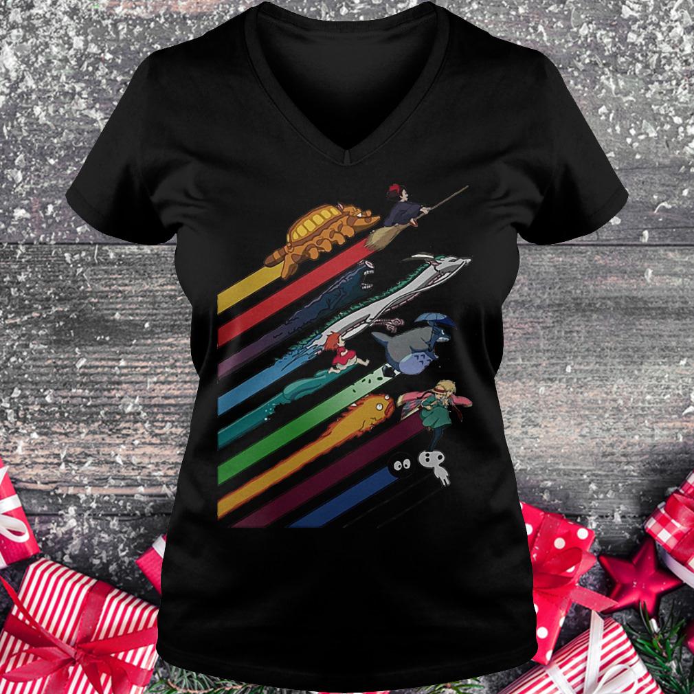 Rainbow Studio Ghibli shirt 4 Rainbow Studio Ghibli shirt Ladies V-Neck