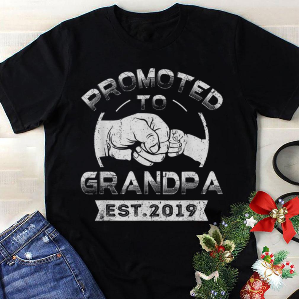 Funny Promoted To Grandpa est 2019 Vintage New Papa shirt