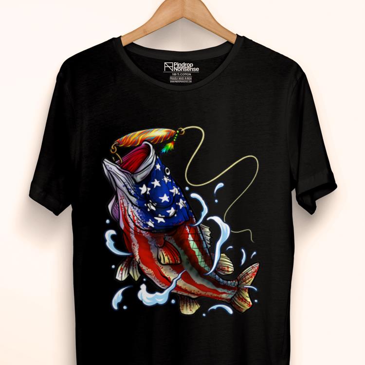 Wonderful Bass Fishing Father's Day American Flag shirt