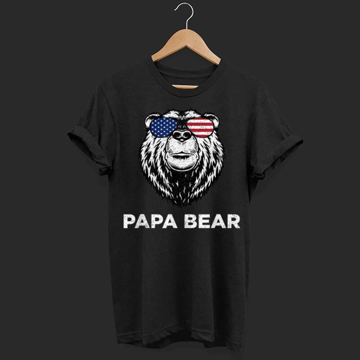 4th Of July Papa Bear American Flag Glasses Patriotic Men shirt