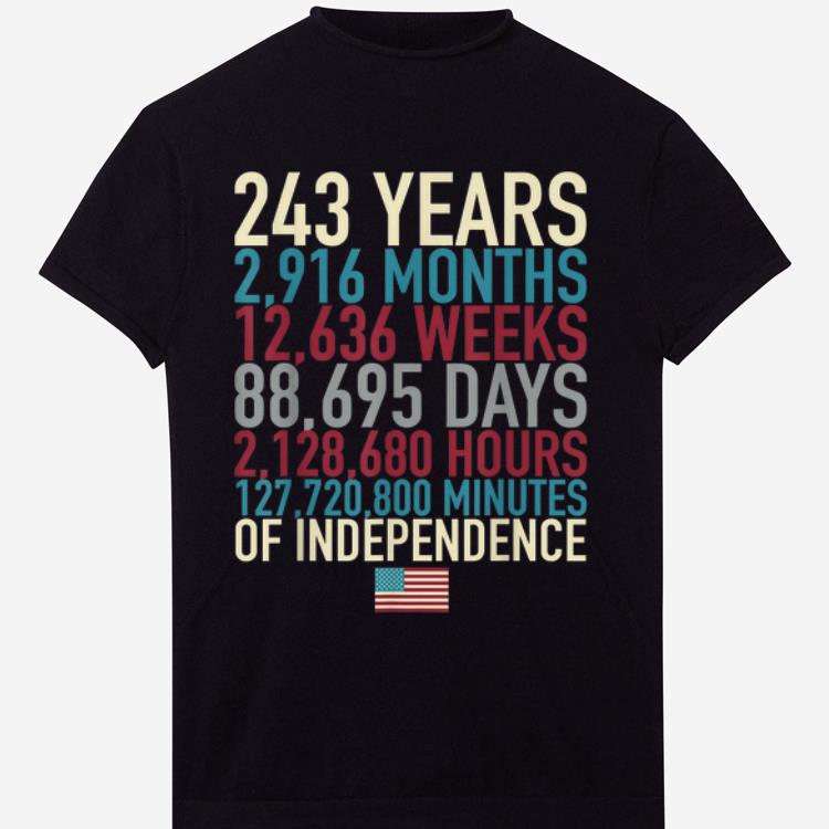 Awesome 4th Of July Flag 243 Years Time Of The Independence shirt