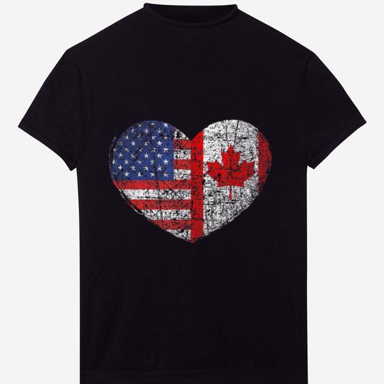 Awesome USA Canada Heart - Dual Citizenship shirt