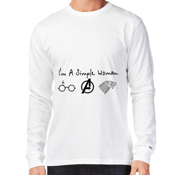 Funny I’m a simple woman Harry Potter Avengers Game Of Thrones shirt