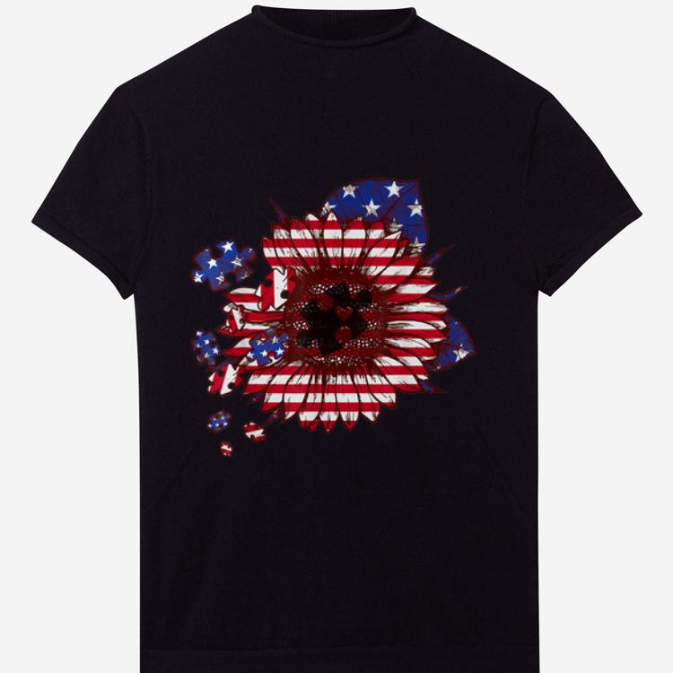 Official Puzzle USA Flag Sunflower Autism Awareness 4th Of July shirt