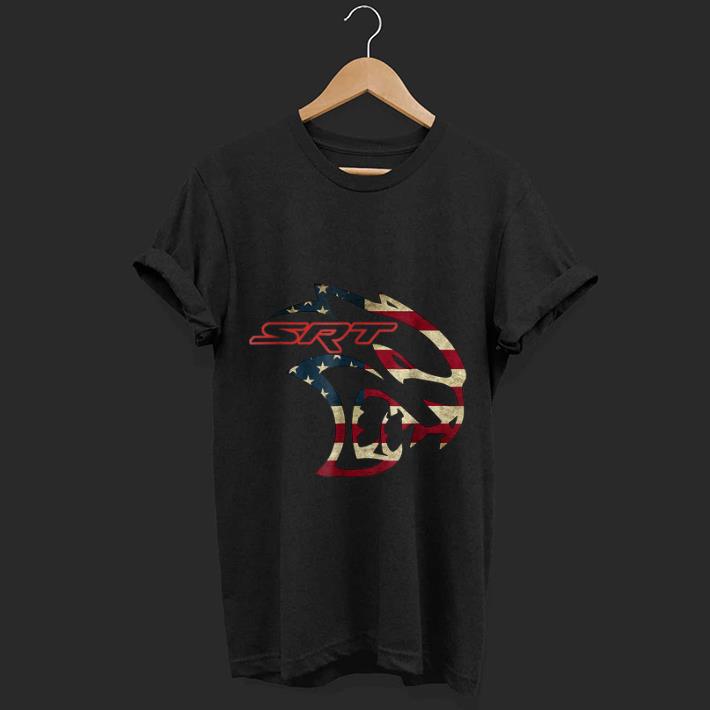 Original Awesome Srt Hell Cat Dodge Vintage Flag American Shirt