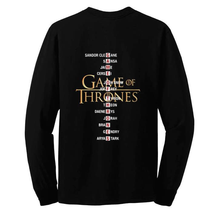Original Game of Thrones list name characters shirt
