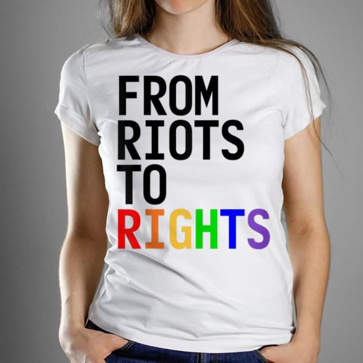 Original LGBTQ Pride Month Rainbow From Riots To Rights Gay Pride shirt