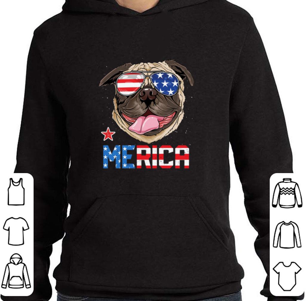 Original Sunglass Pug Merica 4th July independence day American flag shirt