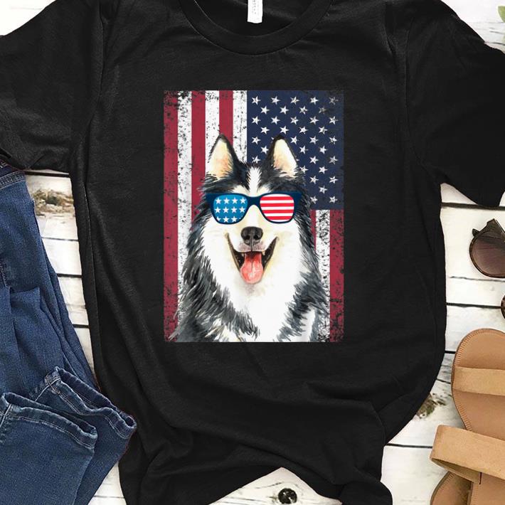Patriotic Siberian Husky Dog 4th Of July Usa American Flag shirt