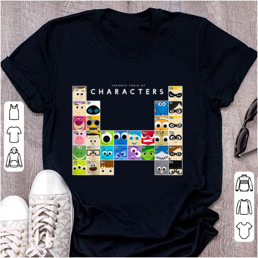 Hot Disney Pixar Movie Characters Periodic Table shirt