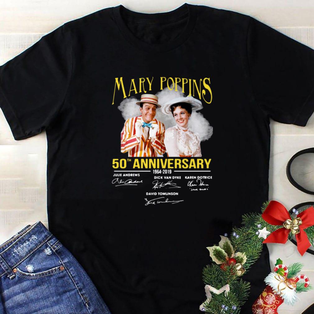 Nice Mary Poppins 50th anniversary 1964-2019 signatures shirt