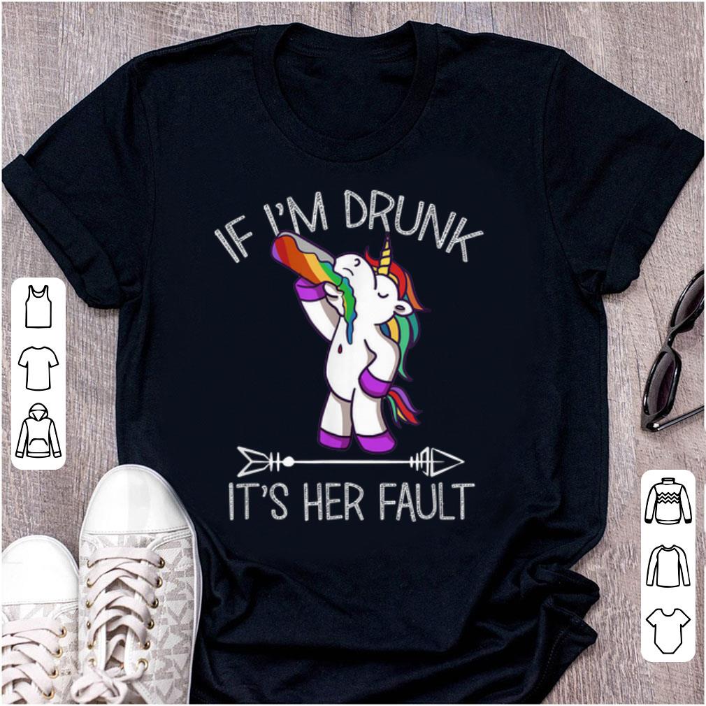 Official If Im Drunk Its Her Fault Unicorn Friends Couple shirt