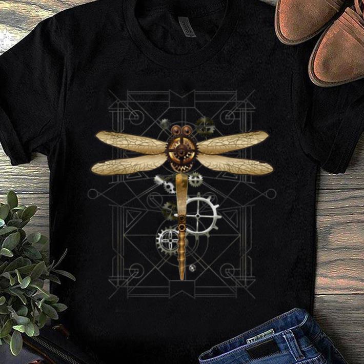 Official Steampunk Dragonfly Vintage Gears Goth shirt