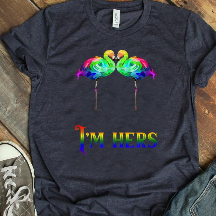 Original Im Hers Lesbian Couple Flamingo LGBT Gay Pride shirt