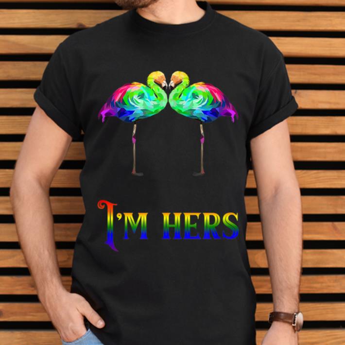 Original Im Hers Lesbian Couple Flamingo Lgbt Gay Pride Shirt Hoodie Sweater Longsleeve T Shirt