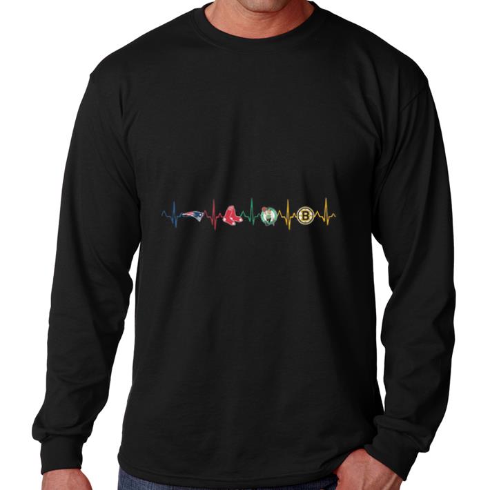 Pretty New England Patriots Boston Bruins Red Sox Celtics Heartbeat shirt
