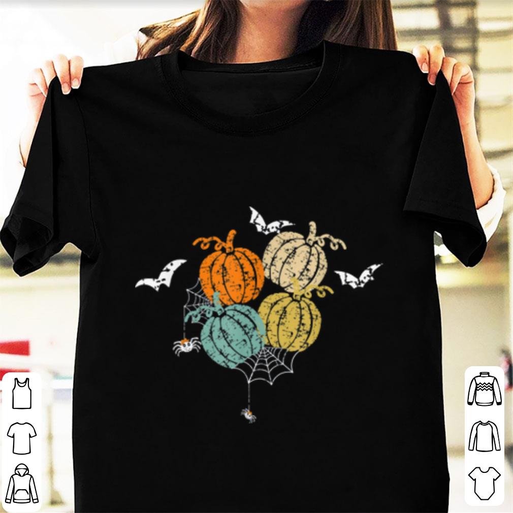 Awesome Funny Grunge Pumpkin Halloween Costume With Bat Spiders shirt