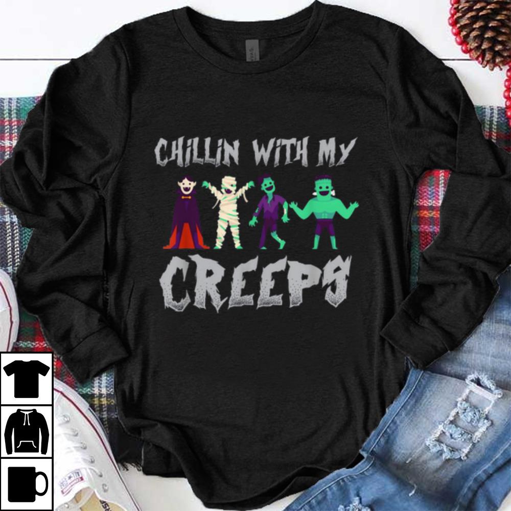 Beautiful Chillin With My Creeps Vampire Skeleton Zombie Halloween shirt