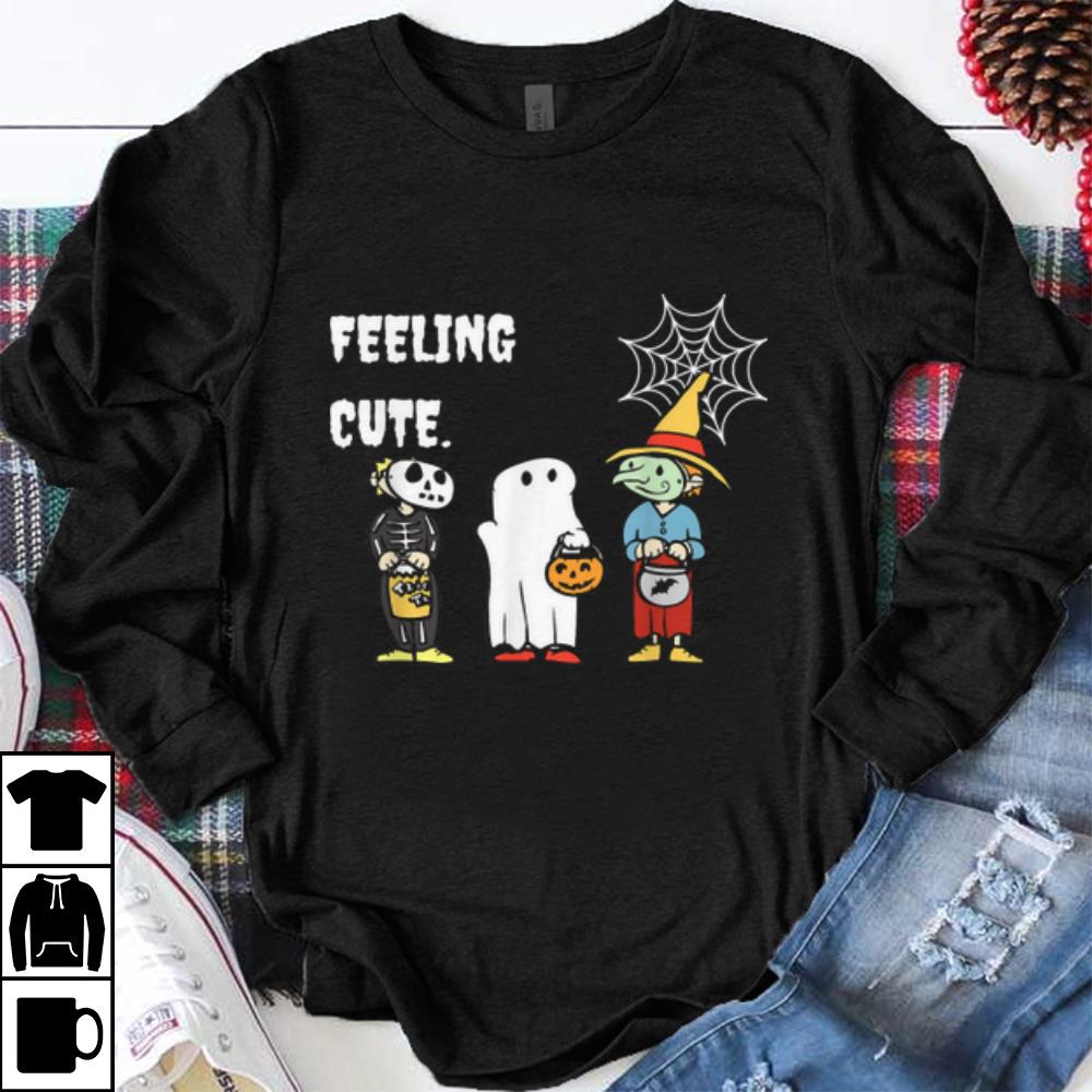 Beautiful Feeling Cute Halloween Featuring A Pumpkin And Ghost shirt