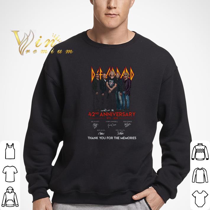 Nice Signatures Def Leppard 42nd anniversary 1977-2019 shirt