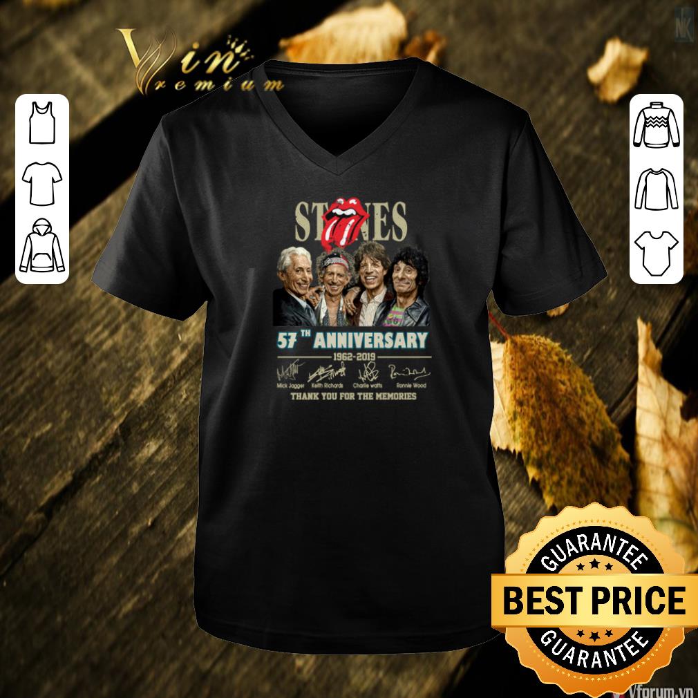 Nice The Rolling Stones 57th anniversary 1962-2019 signatures shirt