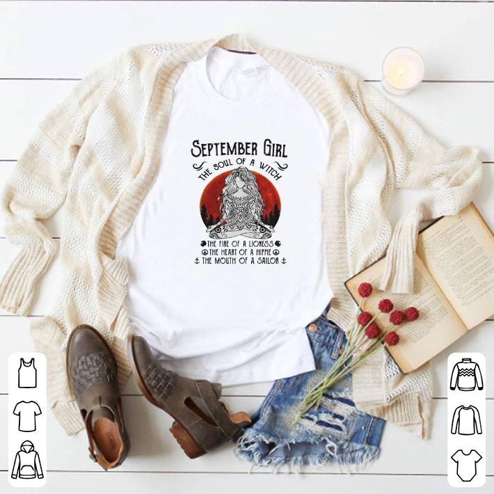 Nice Yoga September girl the soul of a witch the fire of a lioness shirt
