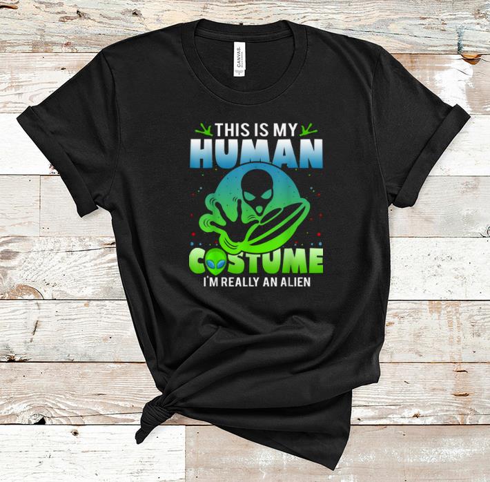 Official Alien Head Human Costume Alien Humor Halloween shirt