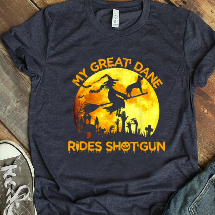 Official My Great Dane Rides Shotgun Halloween Gift For Dog Lovers shirt
