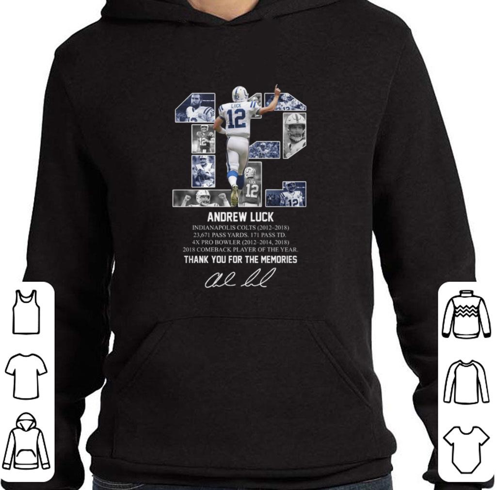 Original 12 Andrew Luck Indianapolis Colts thank you for the memories shirt