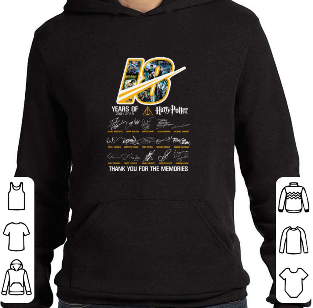 Original 18 years of Harry Potter 2001-2019 thank you for the memories shirt