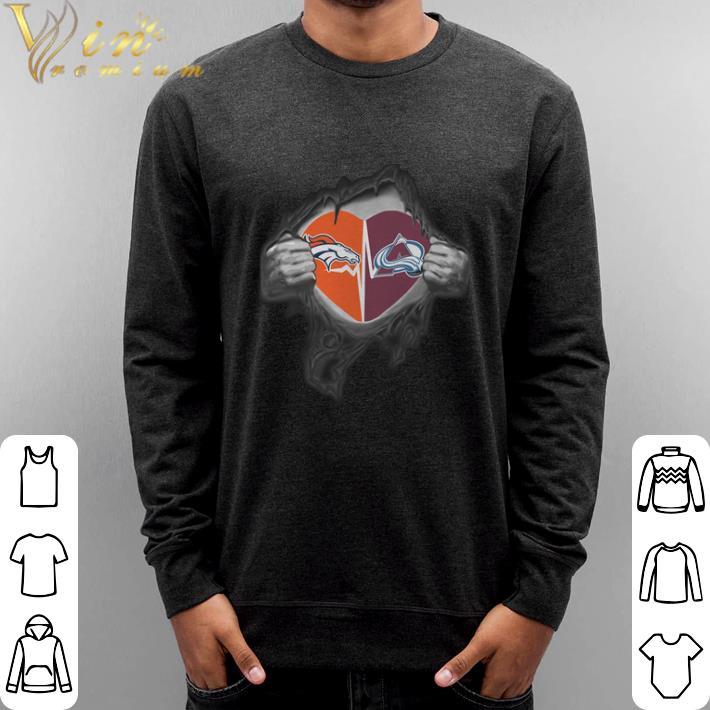 Original Denver Broncos Colorado Avalanche inside my heart shirt